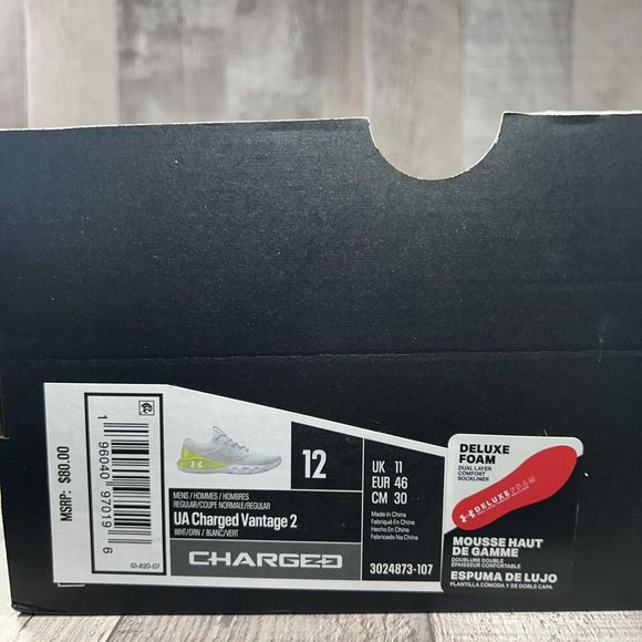 Under Armour Men's UA Charged Vantage 2 Running Shoes Sneaker Low White Size 12 - Picture 15 of 16